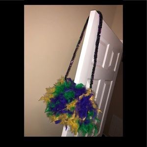 Custom Made Mardi Gras Crossbody Fur